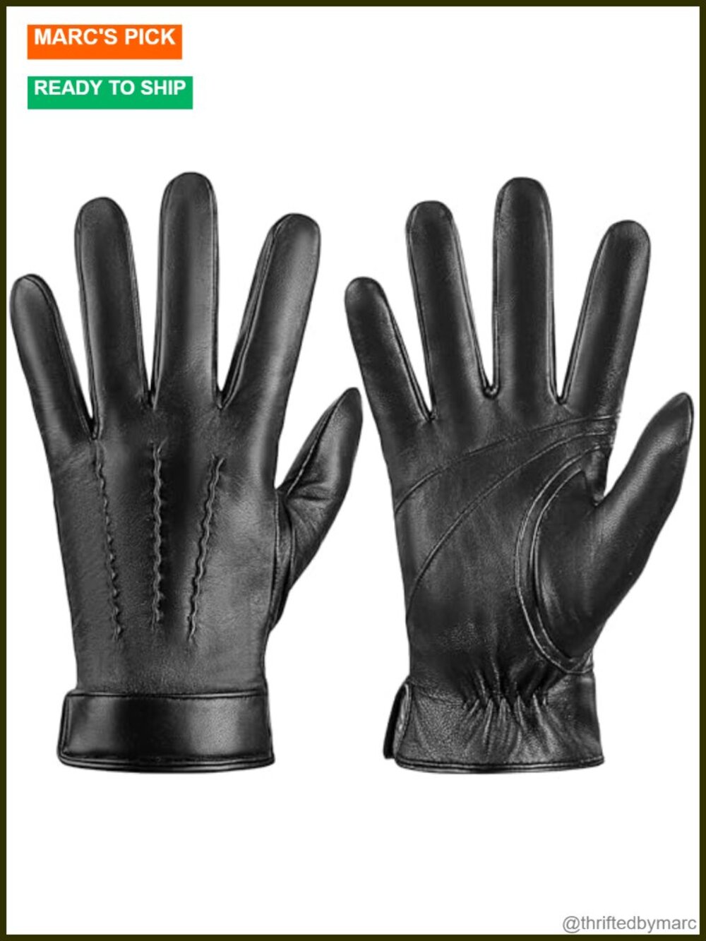 Genuine Sheepskin Leather Gloves Men Touch Screen Cashmere Winter Driving